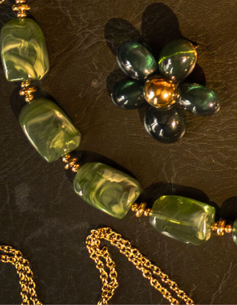 Pendientes flor verde I.Code