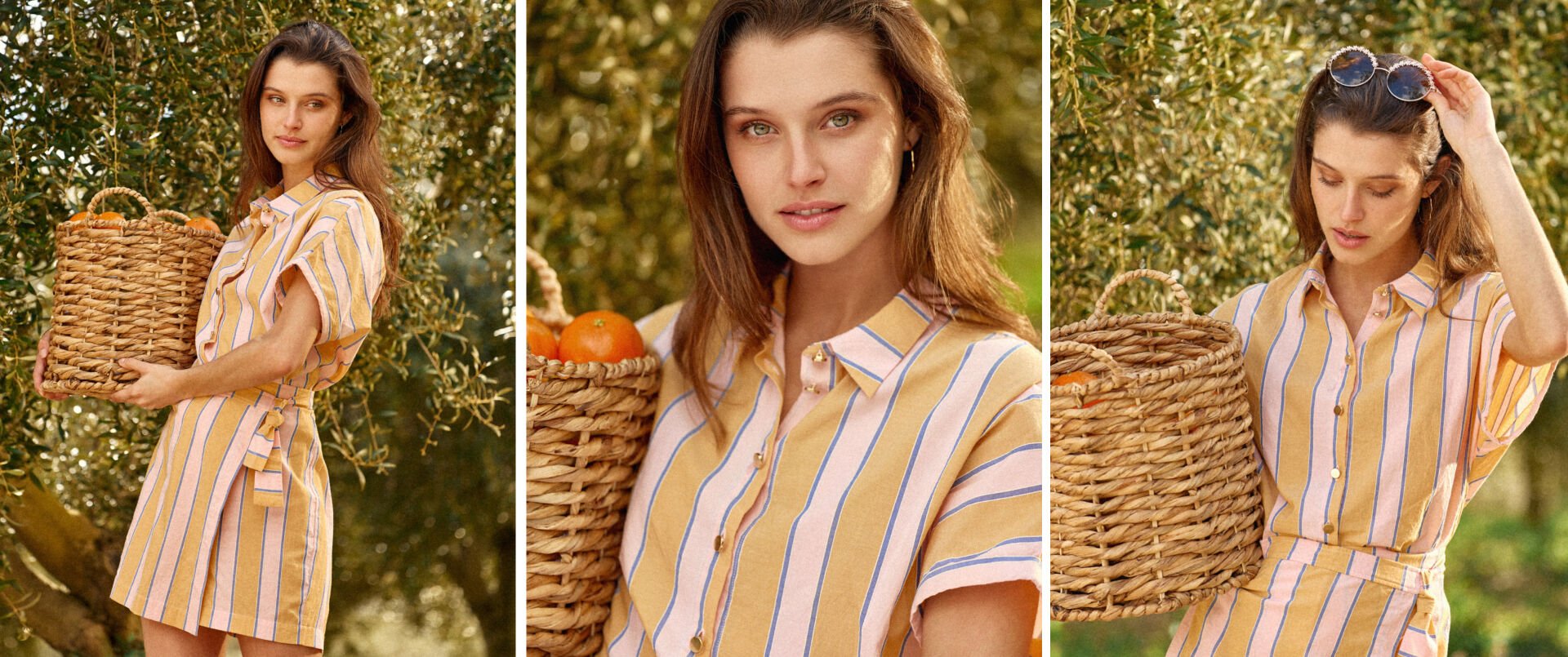 Jupe-short jaune à rayures I.Code
