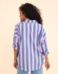 Chemise bleue motif rayures parme I.Code-5