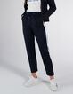 Pantalon de jogging marine à bandes blanches côtés I.Code-2