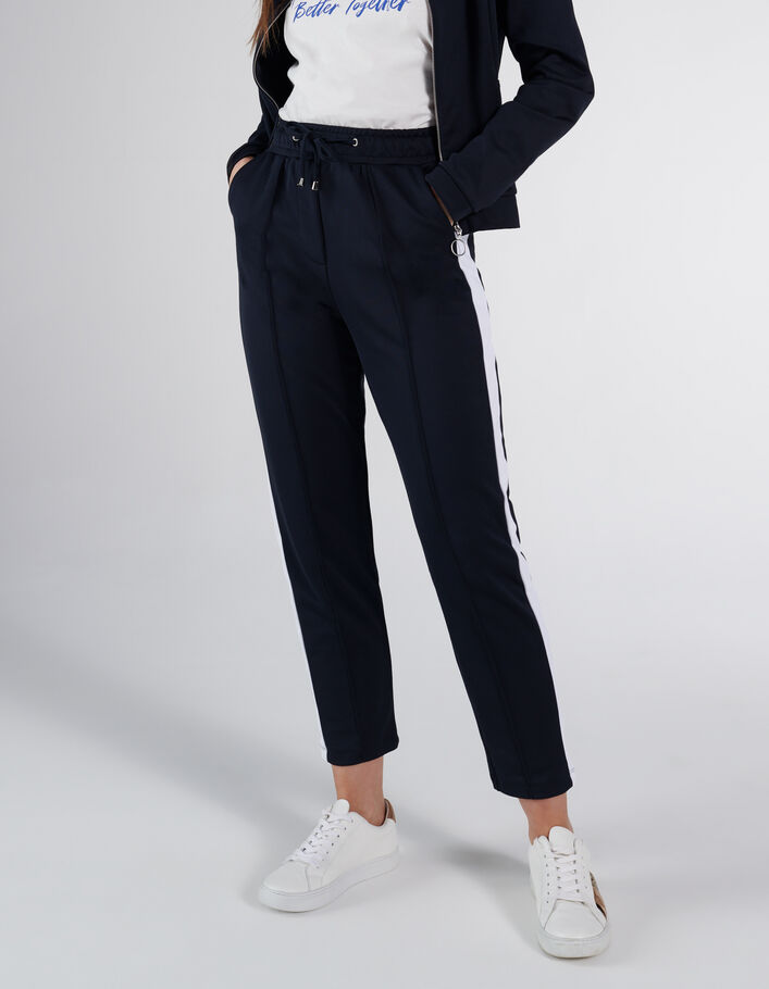 I.Code navy joggers with white side stripes - I.CODE