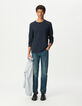 Marineblaues Herrenshirt L'Essentiel mit langen &Auml;rmeln-3