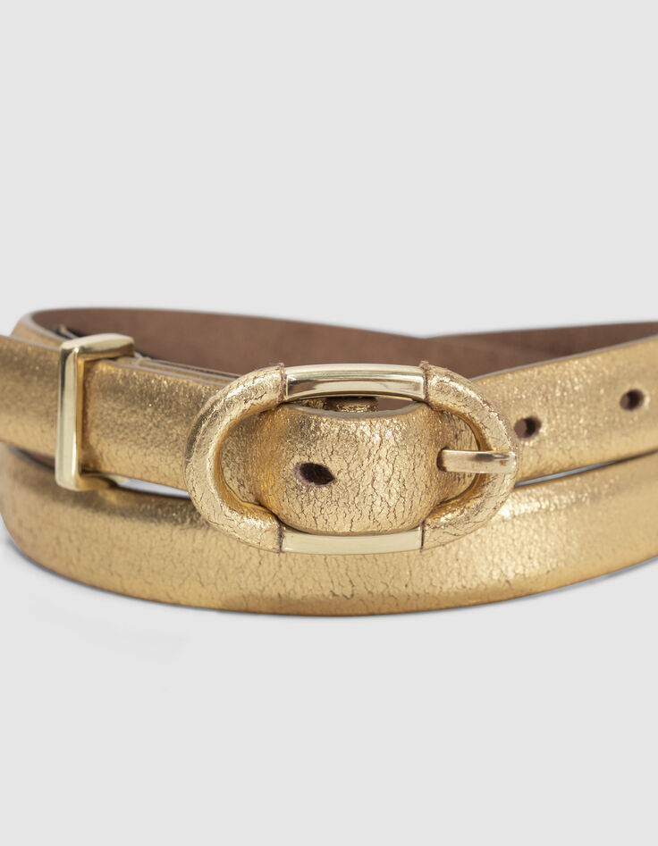 Goudmetallic leren riem I.Code-2