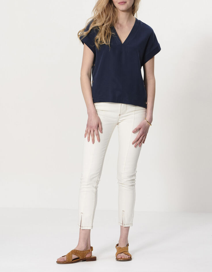 I.Code navy top with side press studs-7