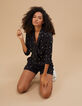 Combi short noire imprimé floral I.Code-1