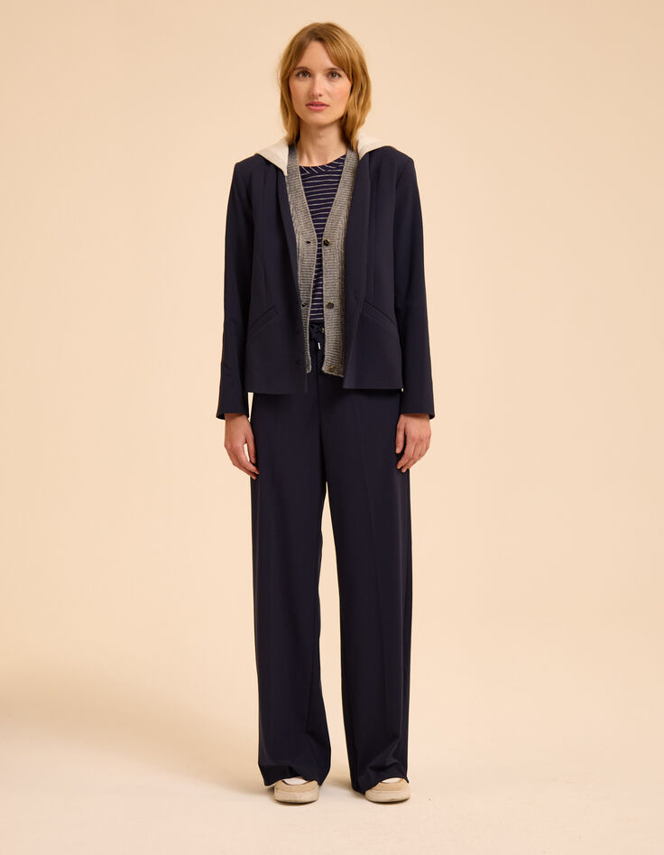 Cardigan sans manches gris tricot d&eacute;tails torsades I.Code-7