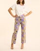 Pantalon large parme imprim&eacute; perroquets I.Code-1