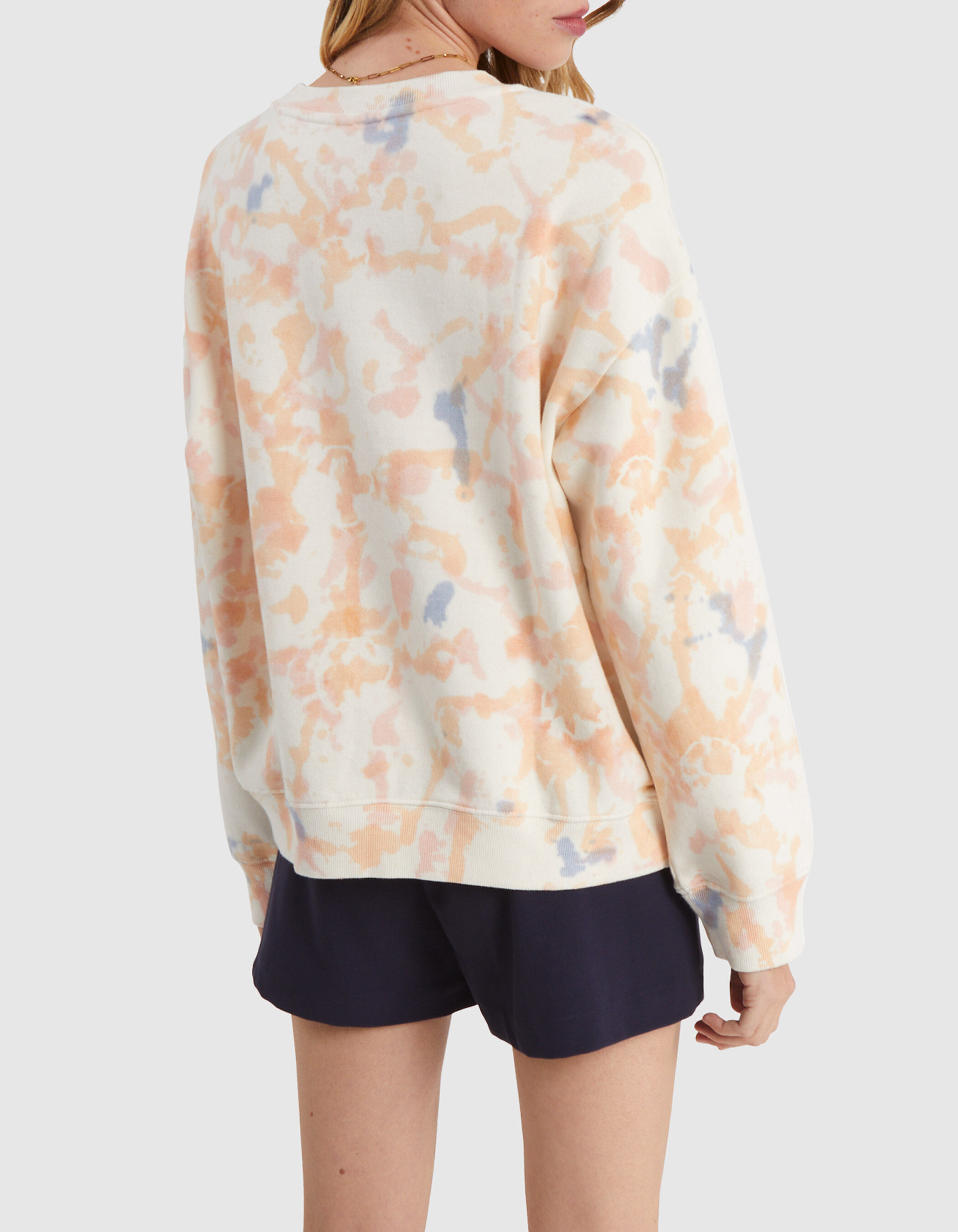 I.Code beige tie dye print sweatshirt
