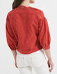Blouse terracotta à broderies ton sur ton I.Code-3