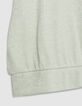 Gr&uuml;nes paillettenbesetztes Damen-Rundhalsausschnitt-T-Shirt mit gerafften &Auml;rmeln-9