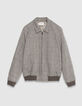 Taupe Bomberjacke Rei&szlig;verschluss Karo-8