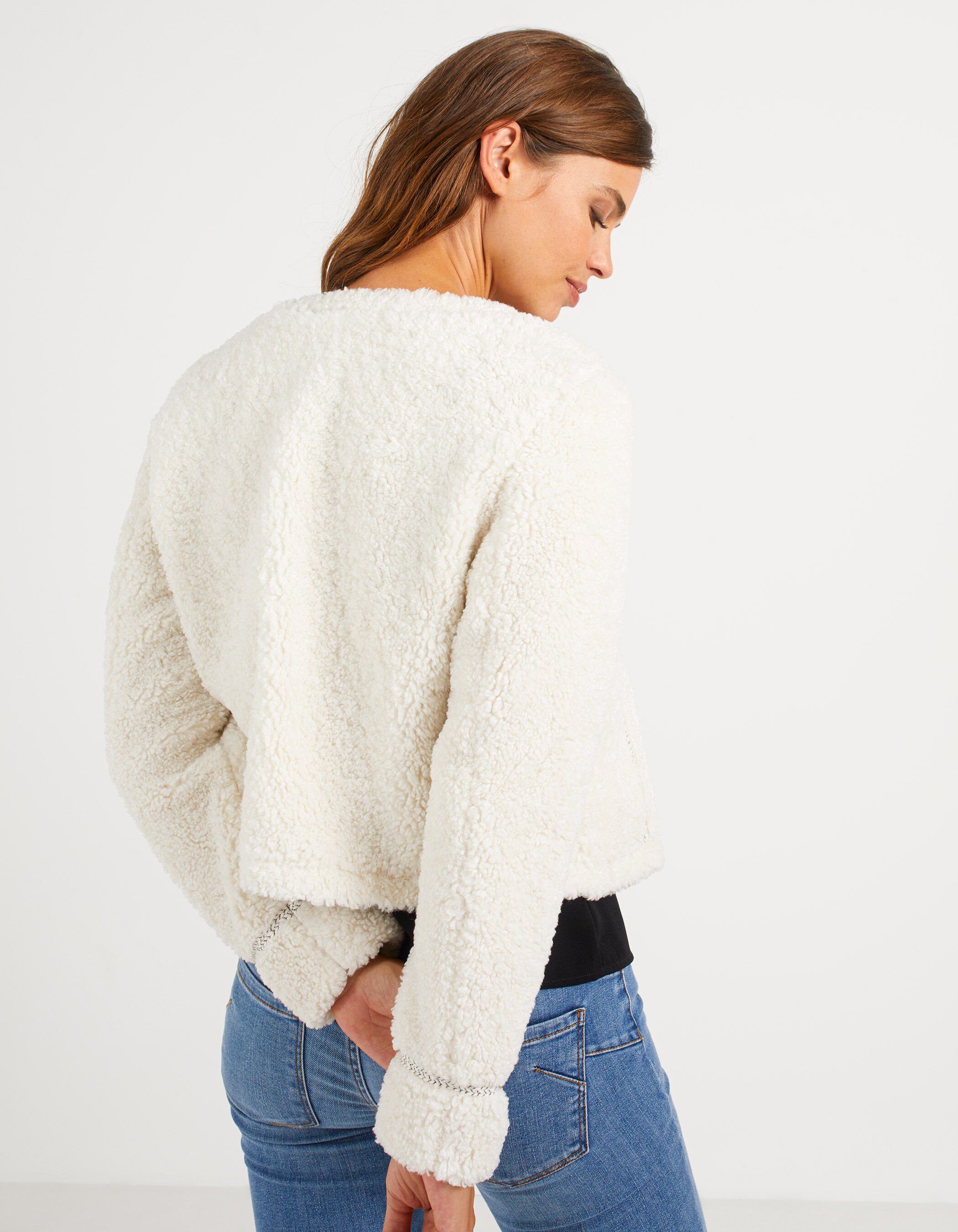 Off white sherpa jacket clearance