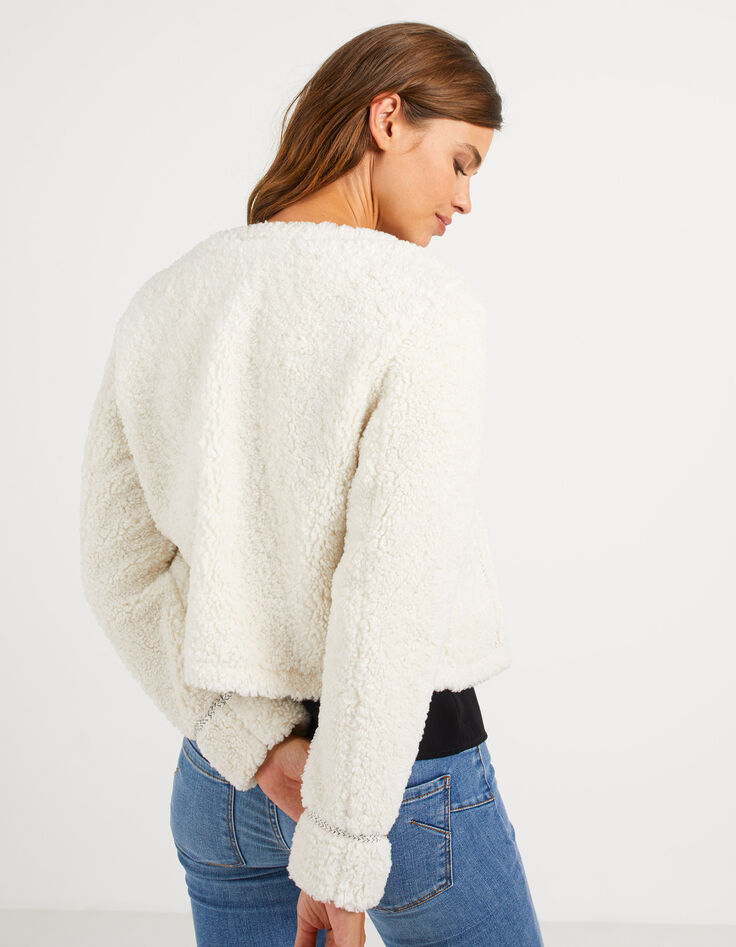 I.Code off-white Sherpa jacket-3
