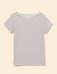 I.Code white sailor stripe T-shirt with buttons-7