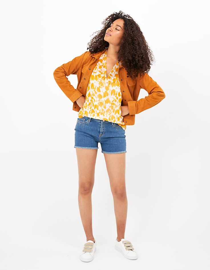 Top jaune à imprimé maxi fleurs I.Code-6