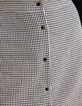 Ecru skirt with gingham pattern and I.Code embroidery-6