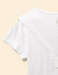 T-shirt blanc à broderie florale I.Code-2