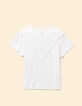 T-shirt blanc à broderie florale I.Code-1