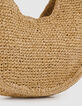 Allane Damen beige geflochtene Halbmond-Tasche aus Bast-5