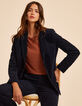 I.Code navy denim-look velvet suit jacket-1