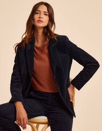 Marine blazer velours denimeffect I.Code