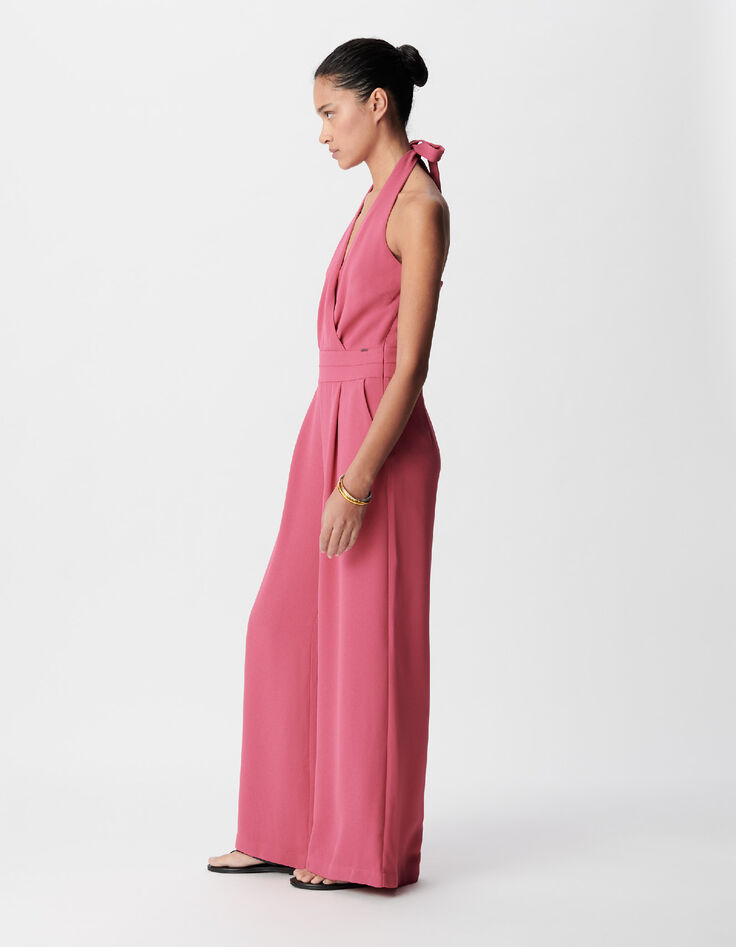 Damen Jumpsuit mit pinker Halfterhose-4