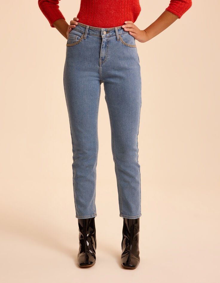 I.Code blue straight jeans with seam details-5