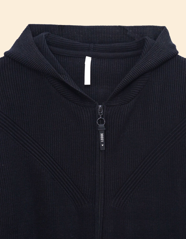 Cardigan à capuche noir en tricot I.Code-8