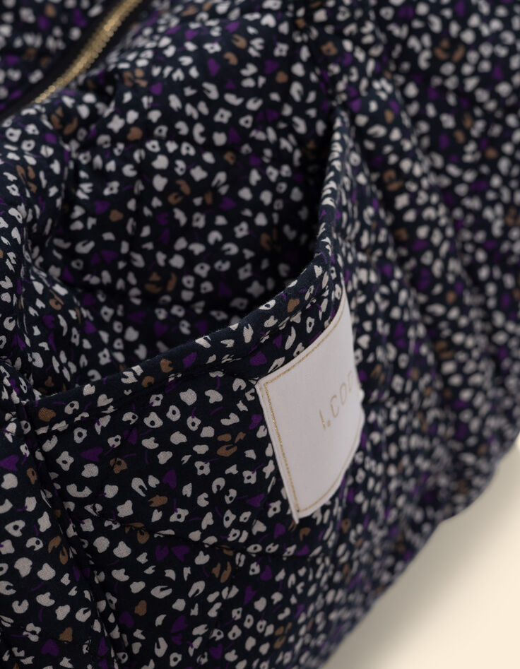 Sac bowling dark purple imprimé micro léo floral I.Code-4