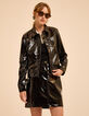 I.Code black vinyl short skirt-7