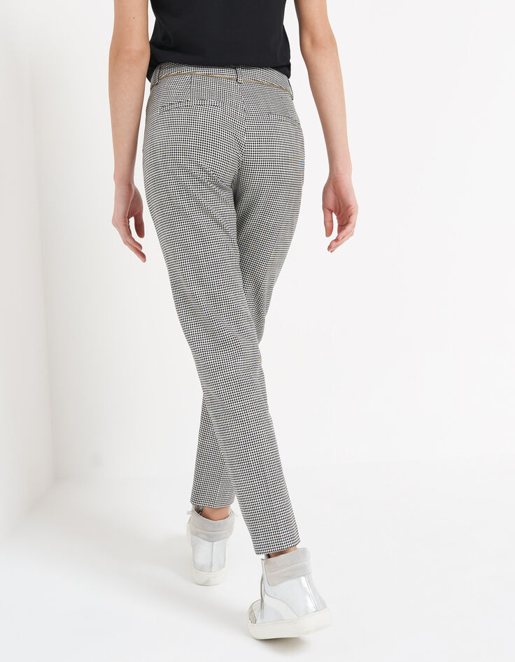 Pantalon de costume noir motif pied-de-poule I.Code-2