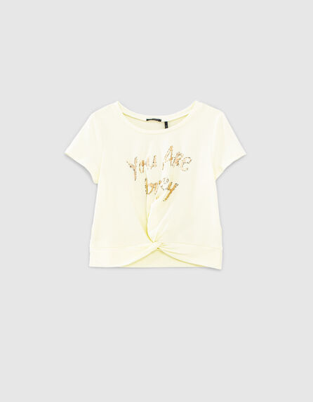Lemon Mädchen-T-Shirt mit fixer Schleife
