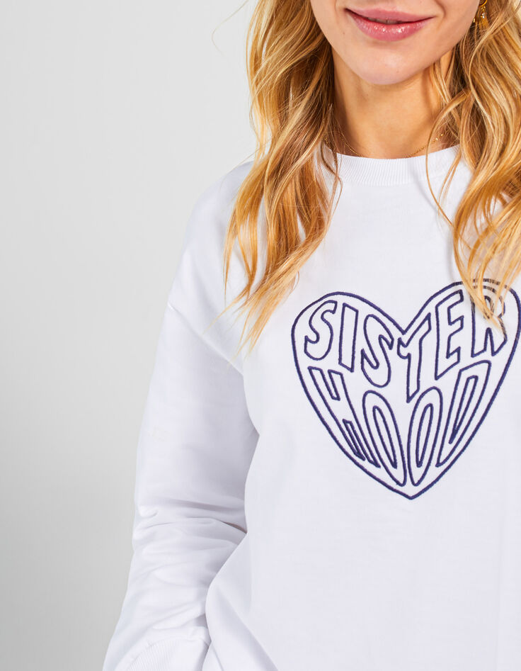 I.Code off-white embroidered heart slogan sweatshirt-3