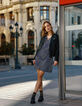 Robe marine imprimé patchwork graphique I.Code-6