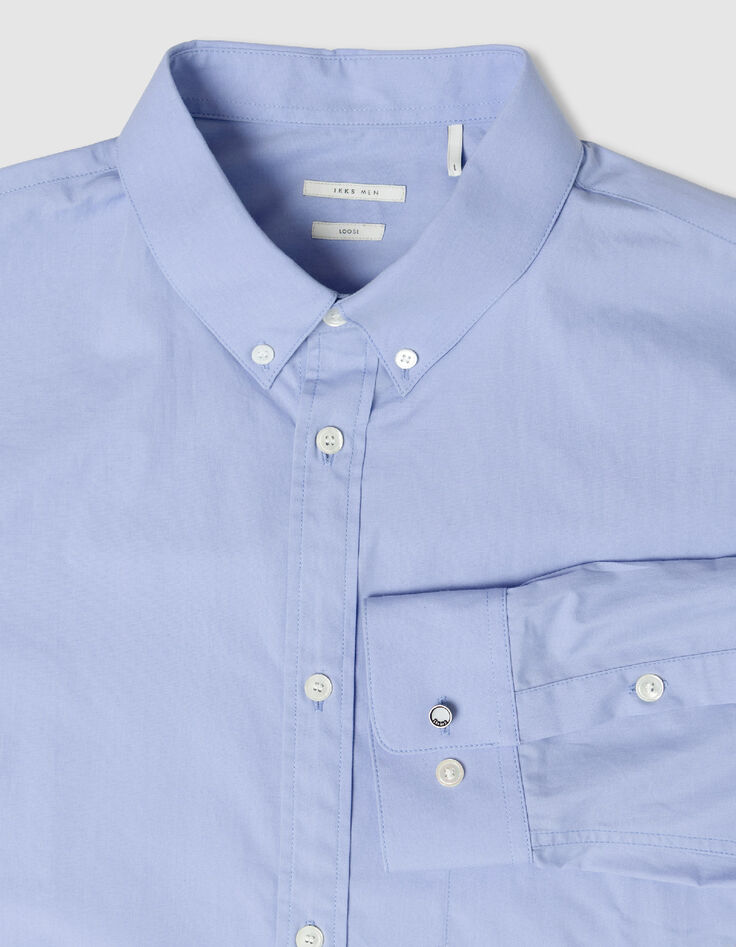 Loses Hemd blau Bio-Baumwolle Herren-9