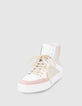 Baskets dorées, blanches et roses en cuir I.Code-3