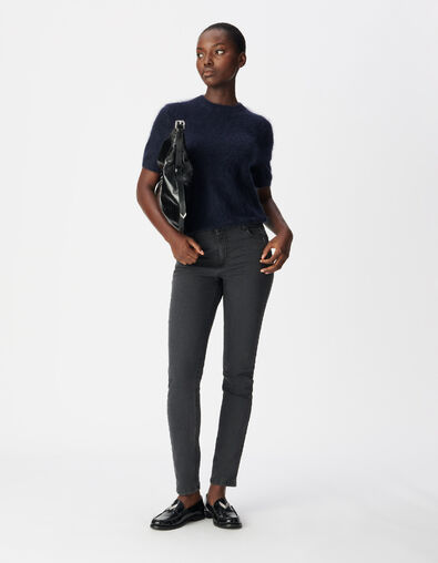 Graue schmale Jeans mit hoher Taille und Nietenverzierung Nina Damen - IKKS