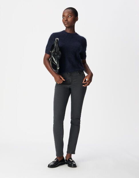 Graue schmale Jeans mit hoher Taille und Nietenverzierung Nina Damen - IKKS