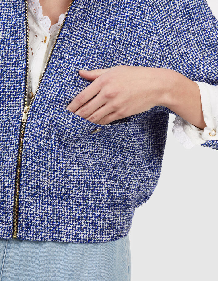 Veste bleu électrique esprit tweed I.Code