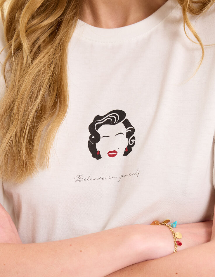 Weißes visuelles T-shirt Marilyn I.Code-6