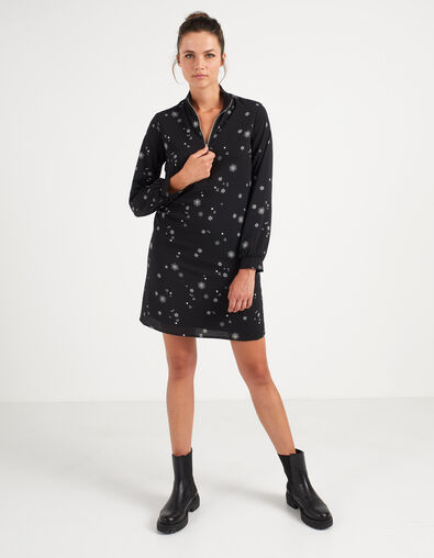 I.Code black snowflake print dress - I.CODE