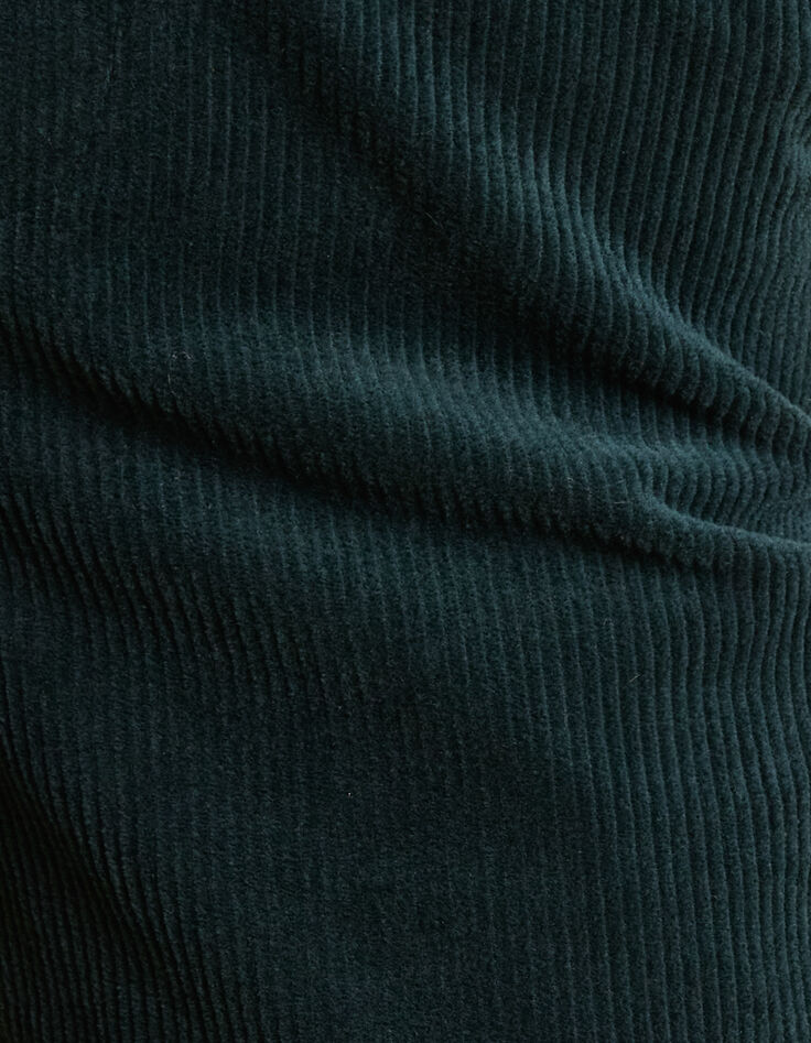 Pantalon de costume vert nuit velours c&ocirc;tel&eacute; I.Code-4