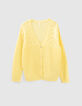 Cardigan jaune tricot fantaisie I.Code-6