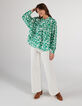 Chemise blanc cassé à imprimé trèfles I.Code -7