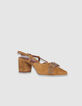 Camel Wildleder Slingback Pumps Damen-2