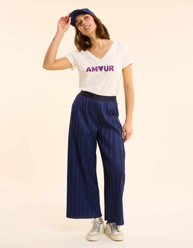 Tee-shirt manches courtes blanc message rayures I.Code-3