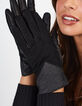Gants noirs et gris bi-matière I.Code-1
