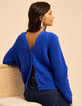 Cardigan encolure V bleu tricot fantaisie I.Code-2