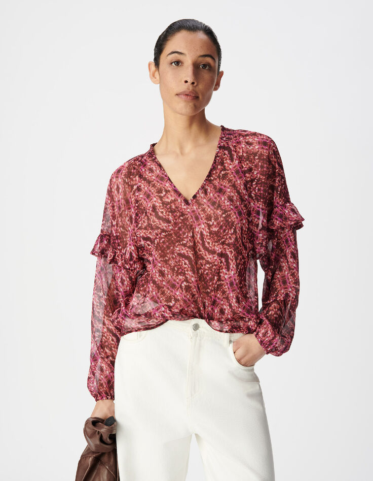 Rosa Bluse mit Tiermotiv f&uuml;r Damen-2