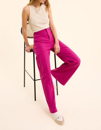 Purple suit pants with buttoned pockets I.Code